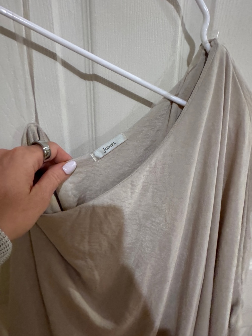 JODIFL Neutral Draped Spaghetti Strap Slip